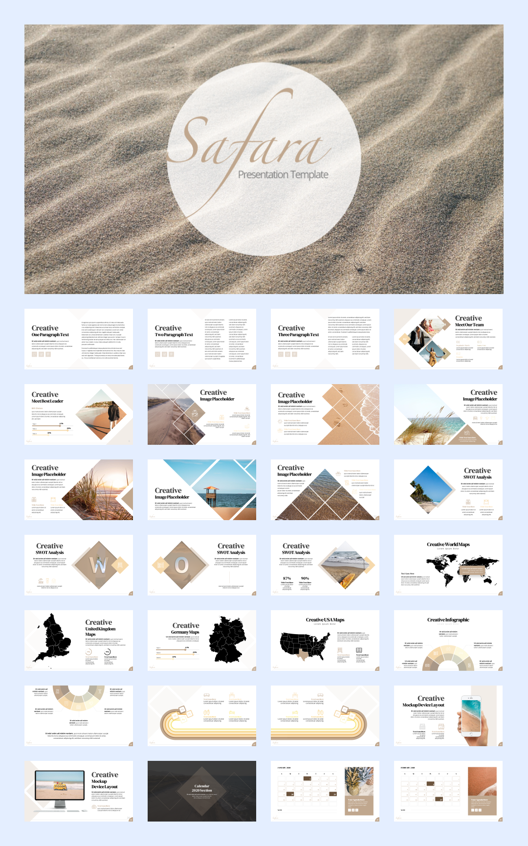 32套国外海洋旅游PPT模板，感受大自然的美！[s06]