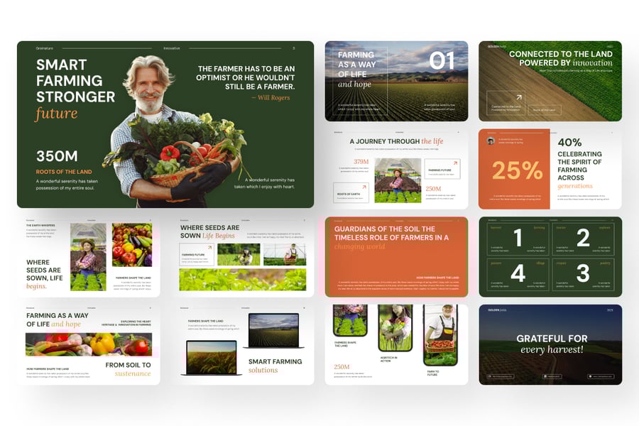 农业园艺PPT模板 (PPTX)