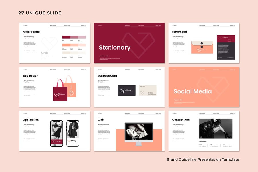 品牌指南演示模板PPT模板 (PPTX)