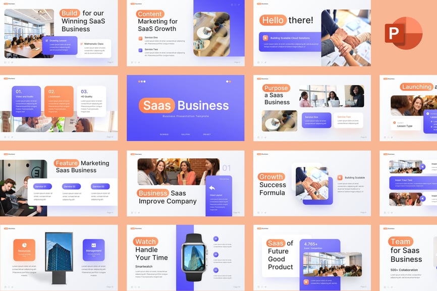 SaaS业务PPT模板 (PPTX)
