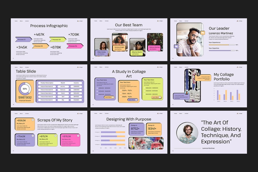 拼贴研究PPT模板 (PPTX)