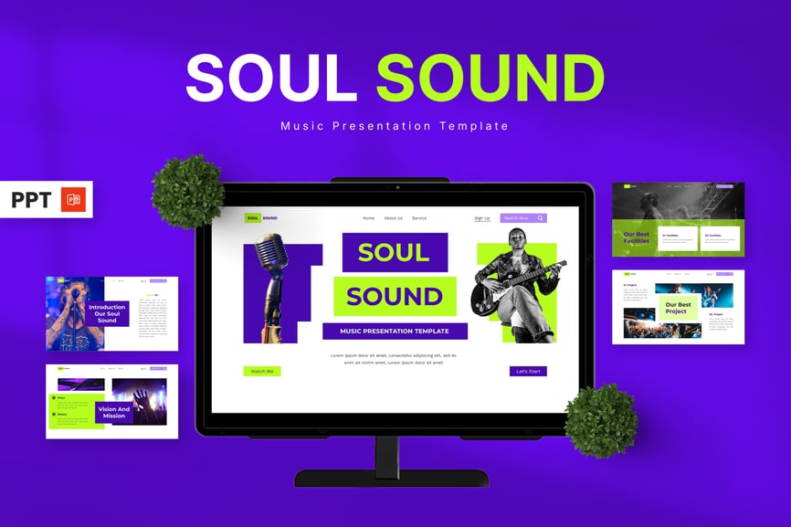 音乐演唱会PPT模板 (PPTX)