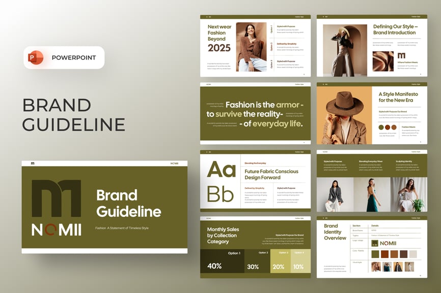 品牌指南PPT模板 (PPTX)