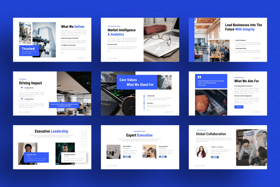 公司年度报告PPT模板 (PPTX,PPT)