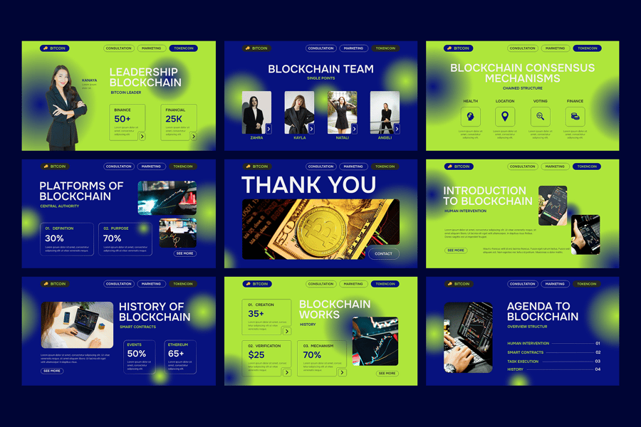 区块链PPT模板 (PPTX)