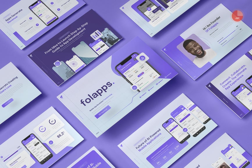 APP介绍组合PPT模板 (PPTX)