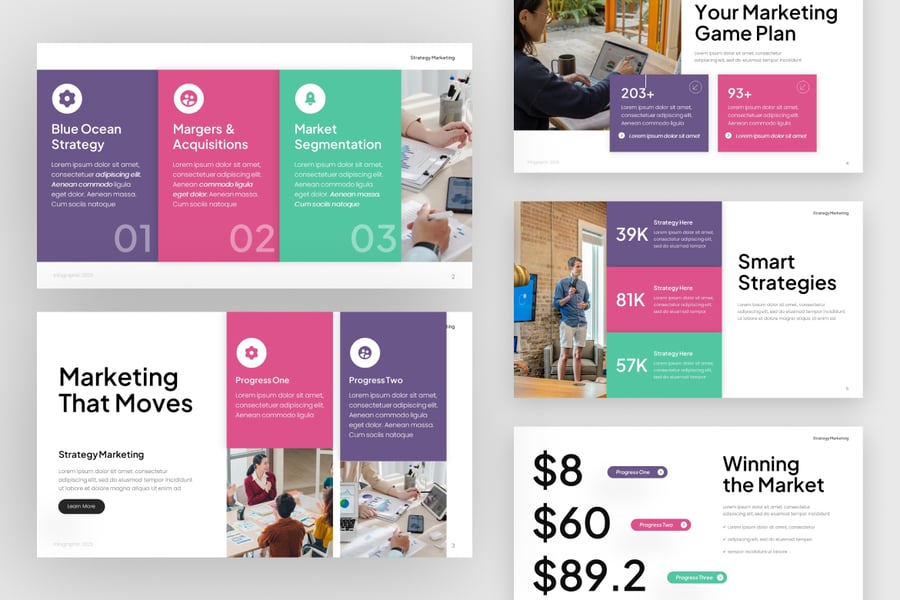 策略营销信息图表PPT模板 (PPTX)