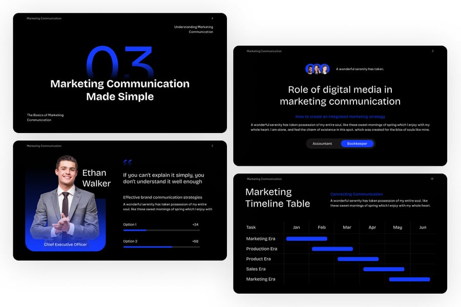 营销通信PPT模板 (PPTX)