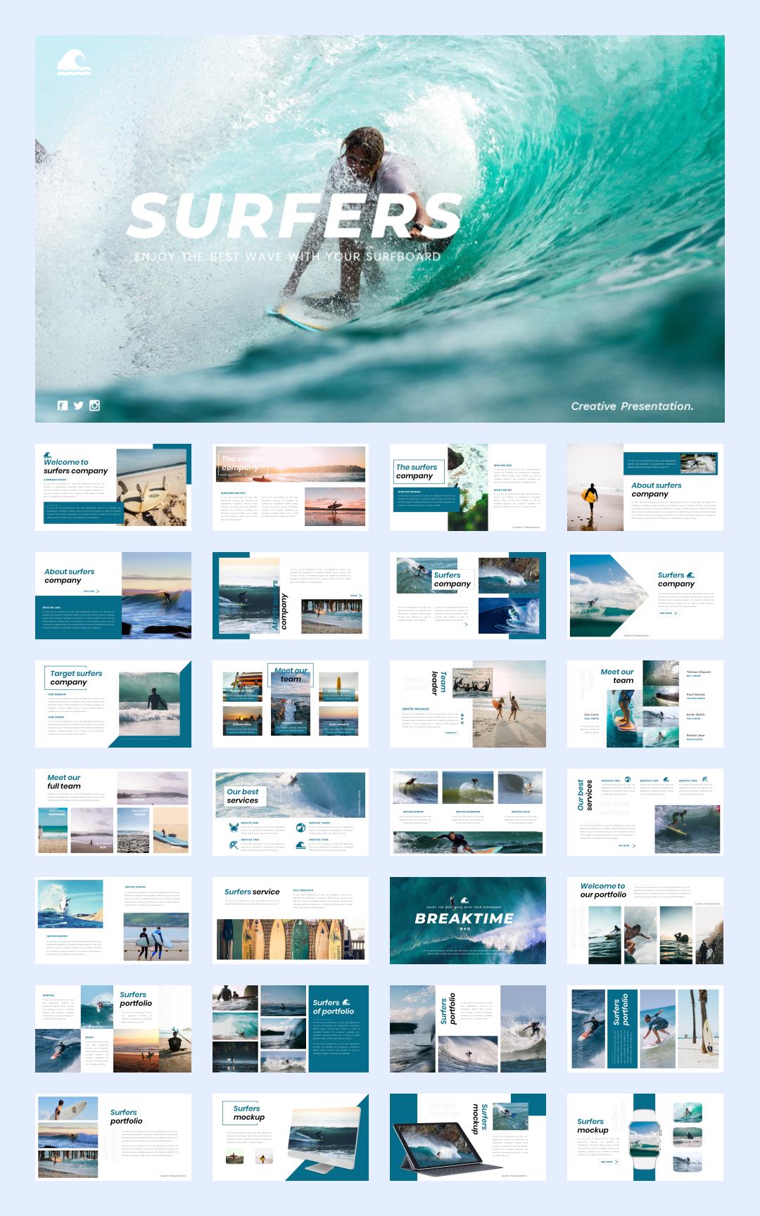 32套国外海洋旅游PPT模板，感受大自然的美！[s06]