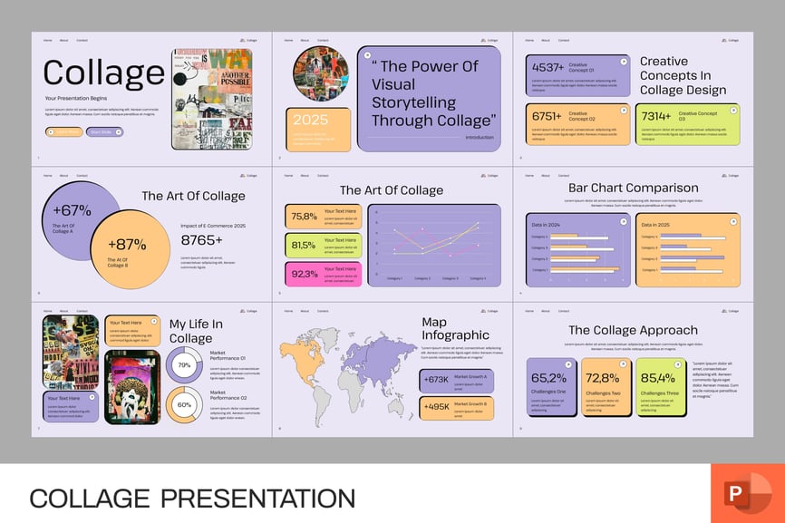 拼贴研究PPT模板 (PPTX)