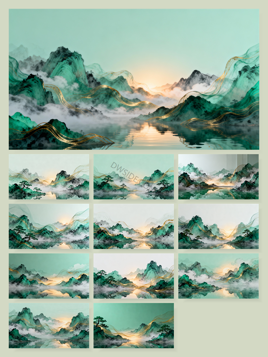 限时福利!50张2K高清新中式可商用PPT背景素材免费领!