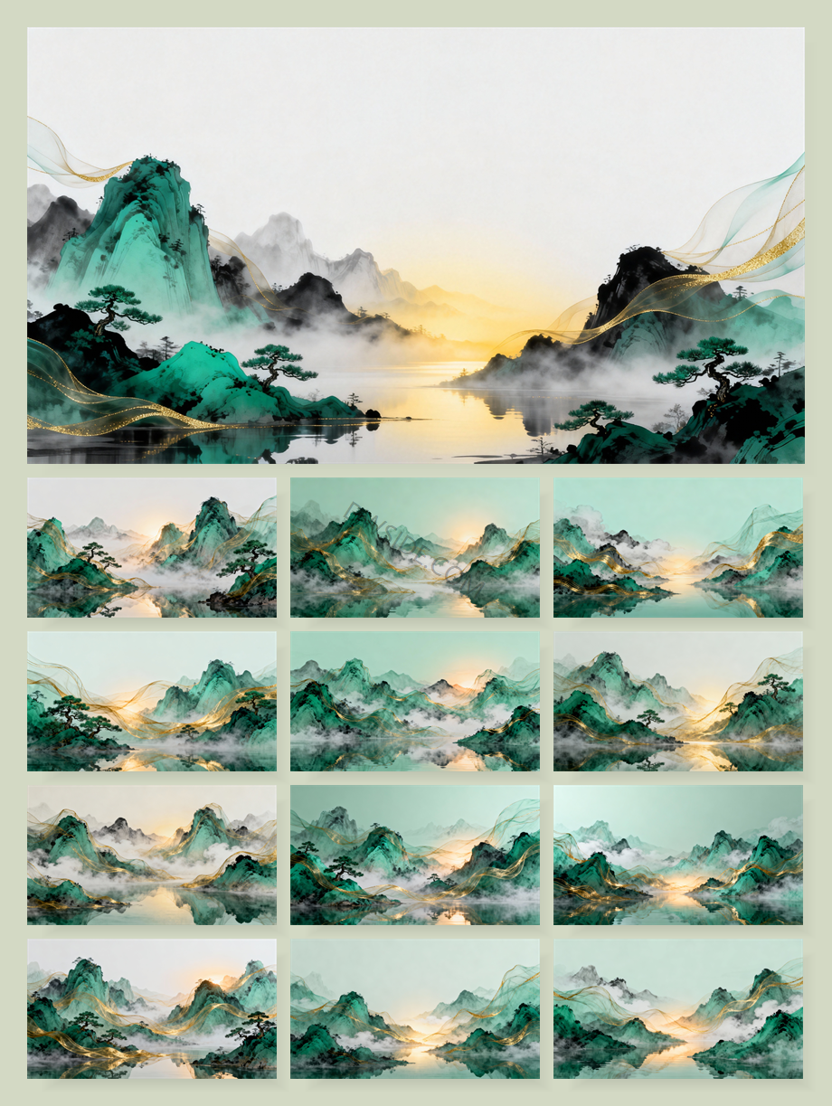 限时福利！50张2K高清新中式可商用PPT背景素材免费领！