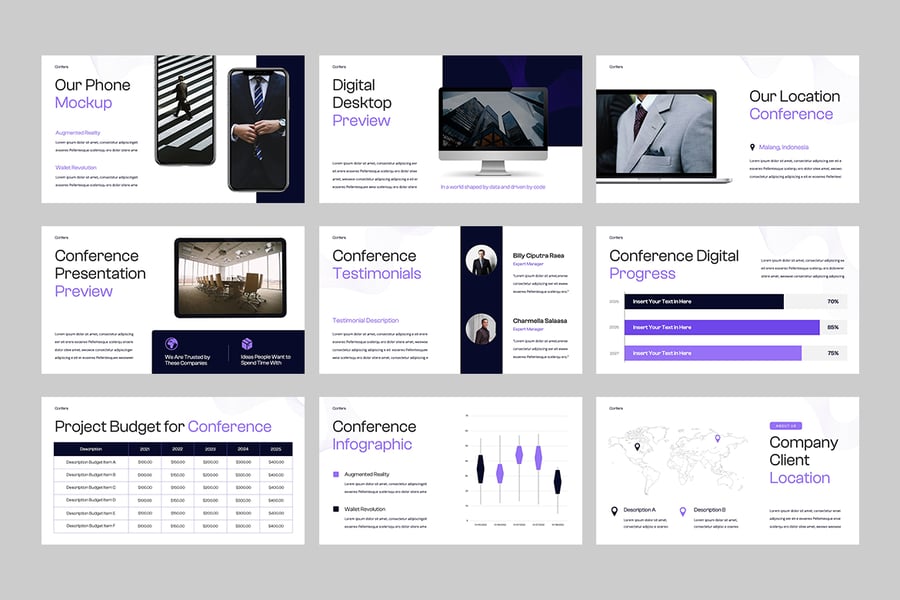 数字会议PPT模板 (PPTX)