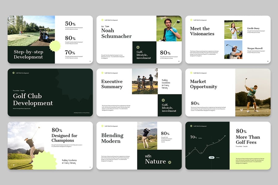 高尔夫运动PPT模板 (PPTX)