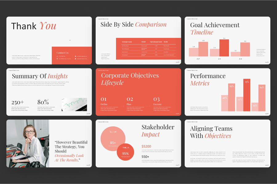 公司客观目标介绍PPT模板 (PPTX)