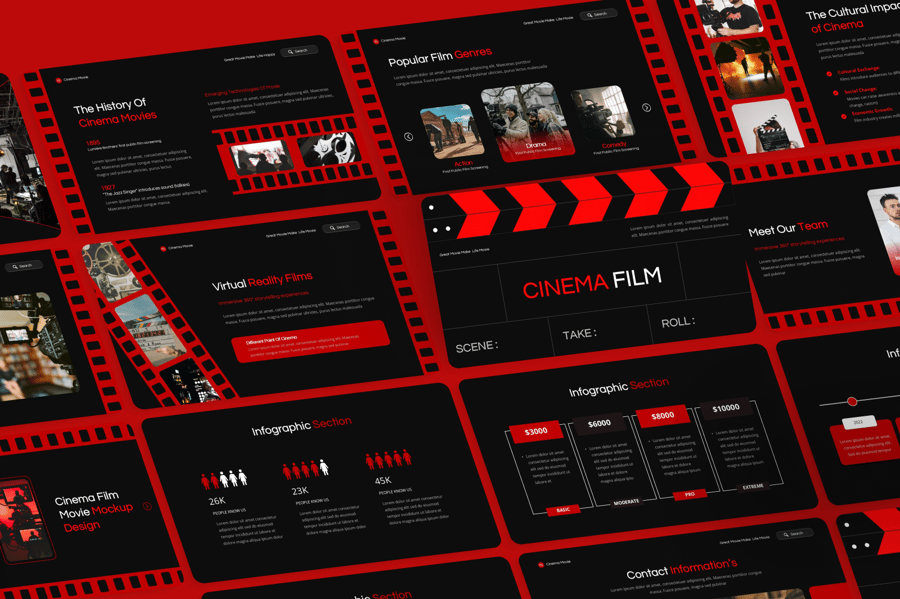 电影介绍PPT模板 (PPTX)