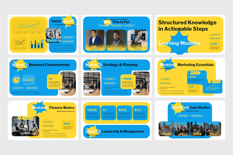 商业教育PPT模板 (PPTX)