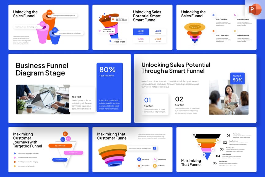 业务渠道图PPT模板 (PPTX)