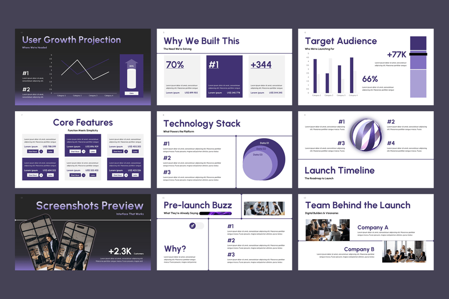 数字发布PPT模板 (PPTX)