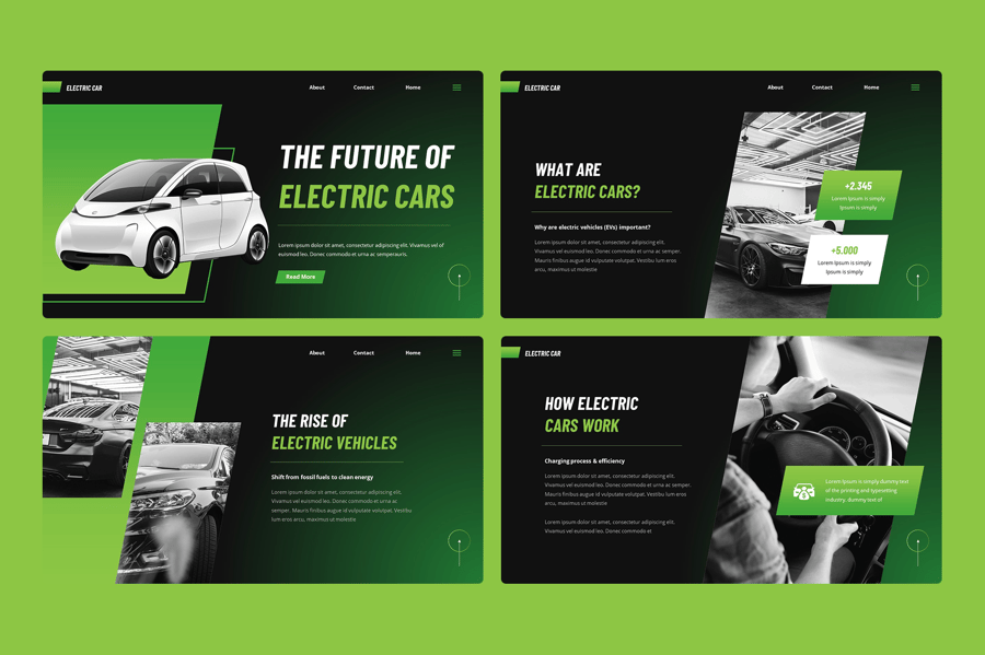 电动汽车PPT模板 (PPTX)