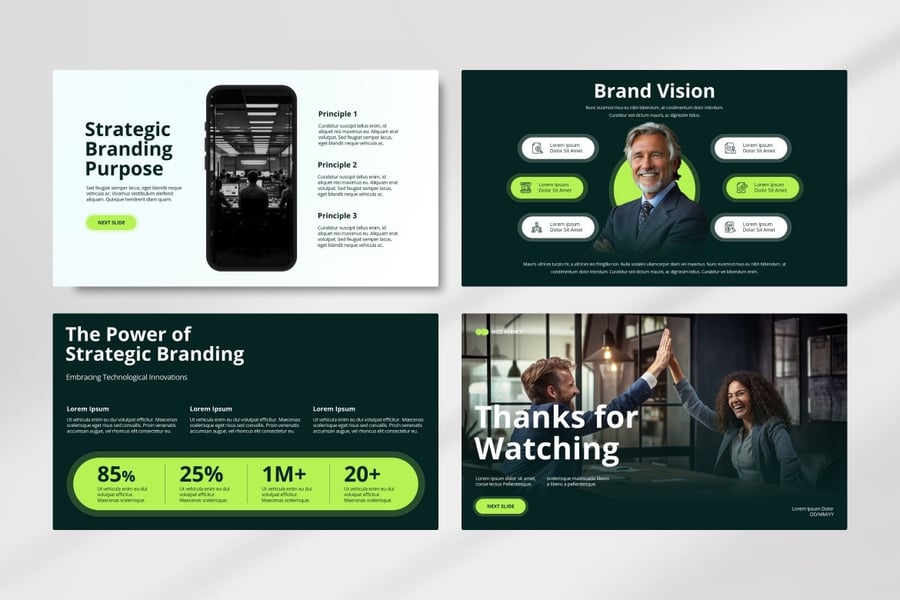 绿色销售策略PPT模板 (PPTX)