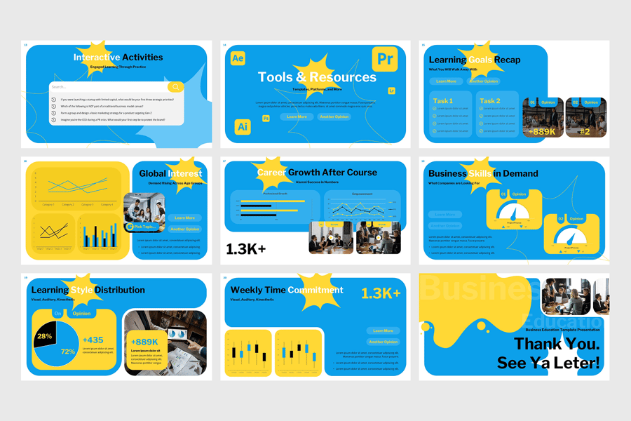 商业教育PPT模板 (PPTX)