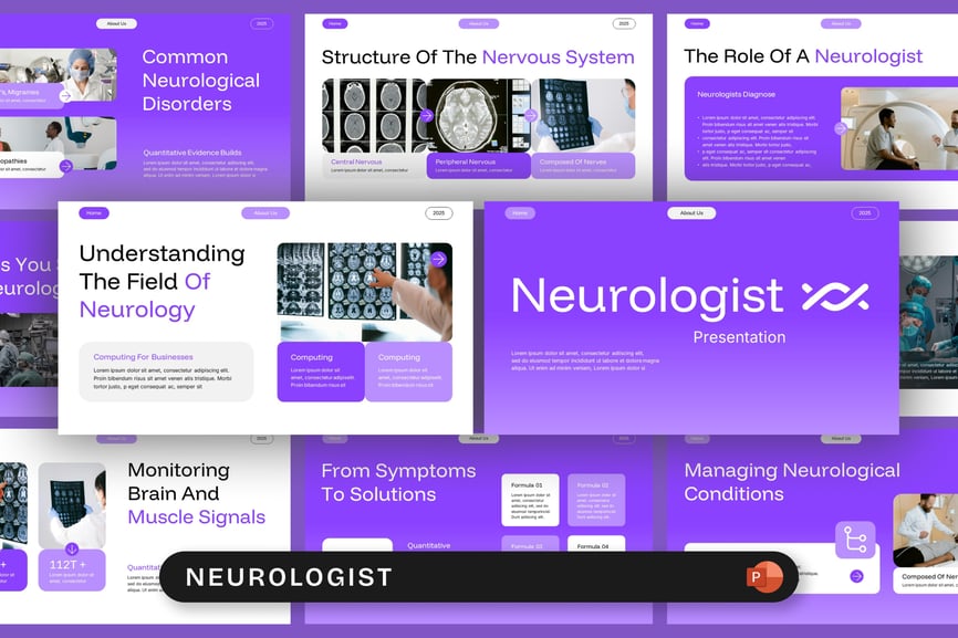 神经科医生PPT模板 (PPTX)