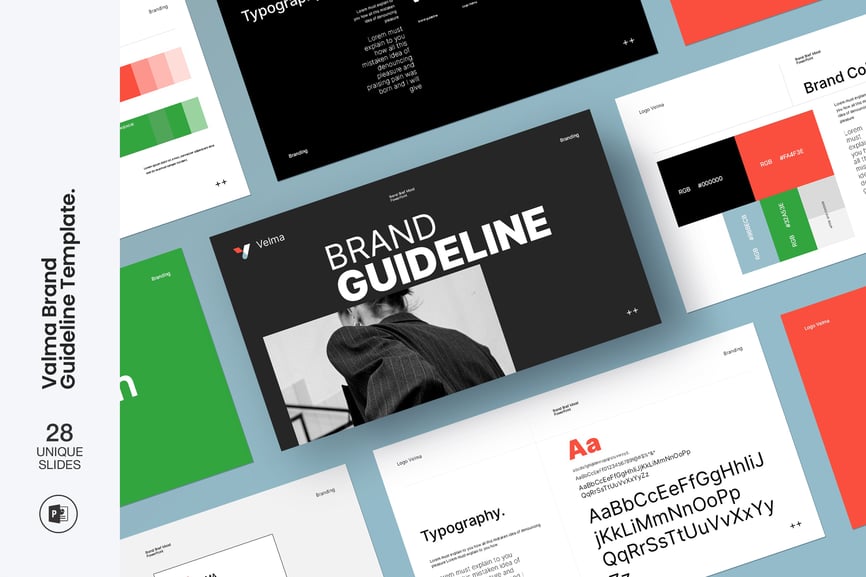 品牌指南模板PPT模板 (PPTX)