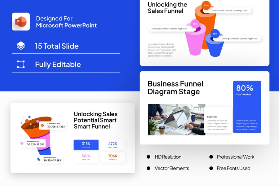 业务渠道图PPT模板 (PPTX)