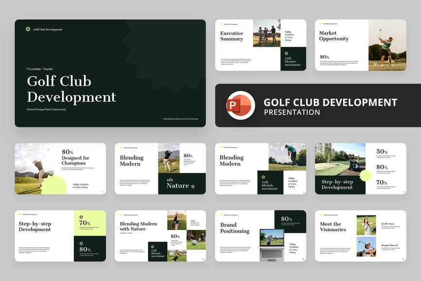 高尔夫运动PPT模板 (PPTX)