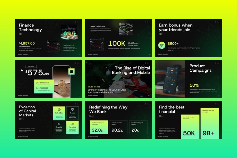 金融科技PPT模板 (PPTX)