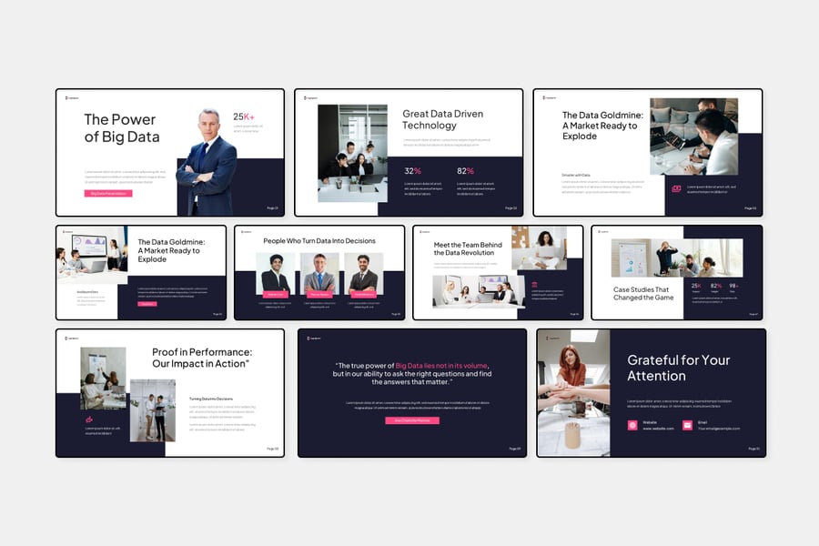 大数据分析PPT模板 (PPTX)