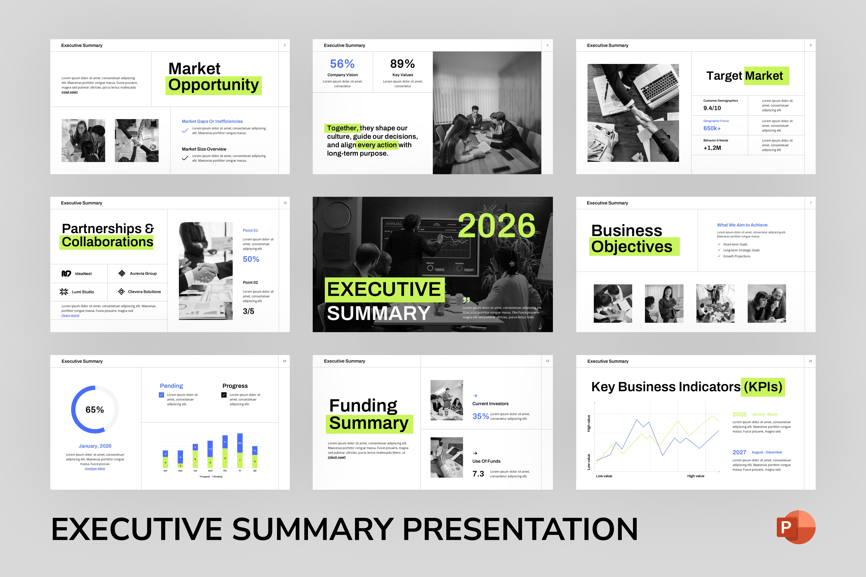 执行摘要PPT模板 (PPTX)