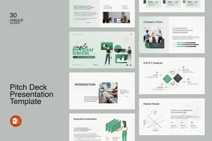 简单的螺距商业计划PPT模板 (PPTX)