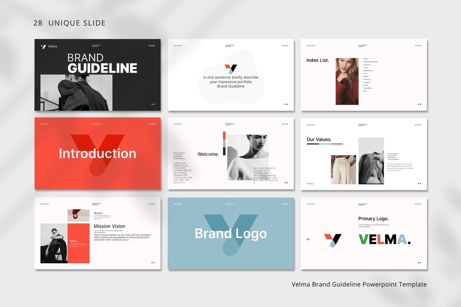 品牌指南模板PPT模板 (PPTX)