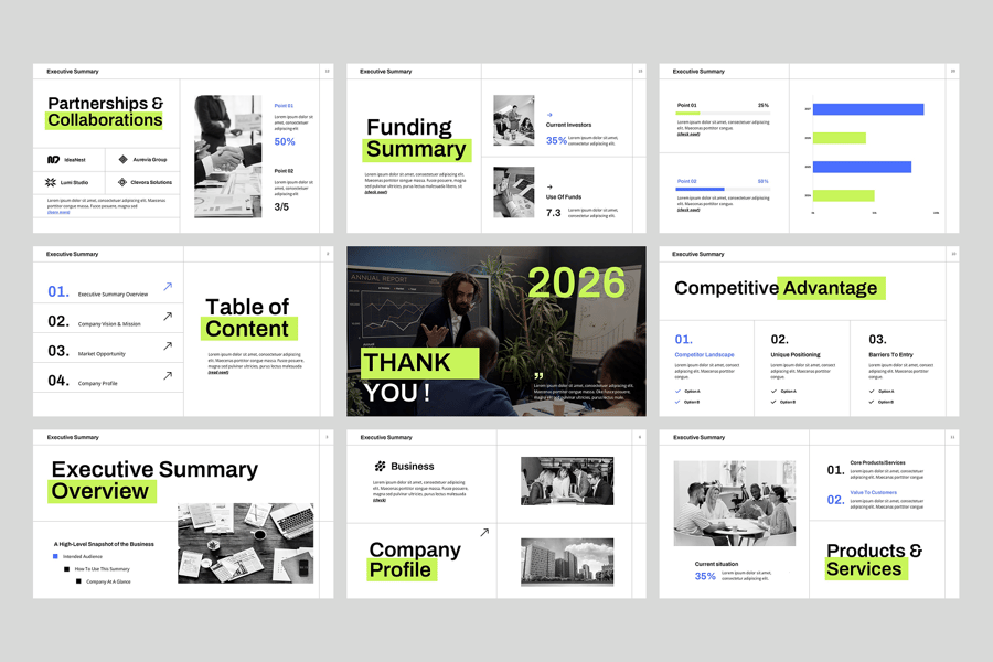 执行摘要PPT模板 (PPTX)