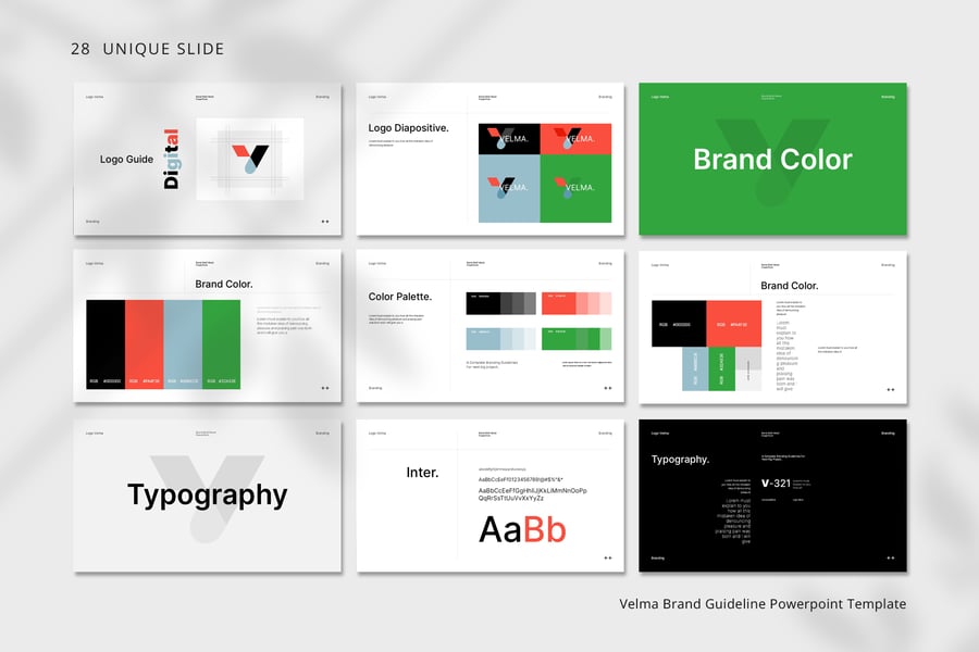 品牌指南模板PPT模板 (PPTX)