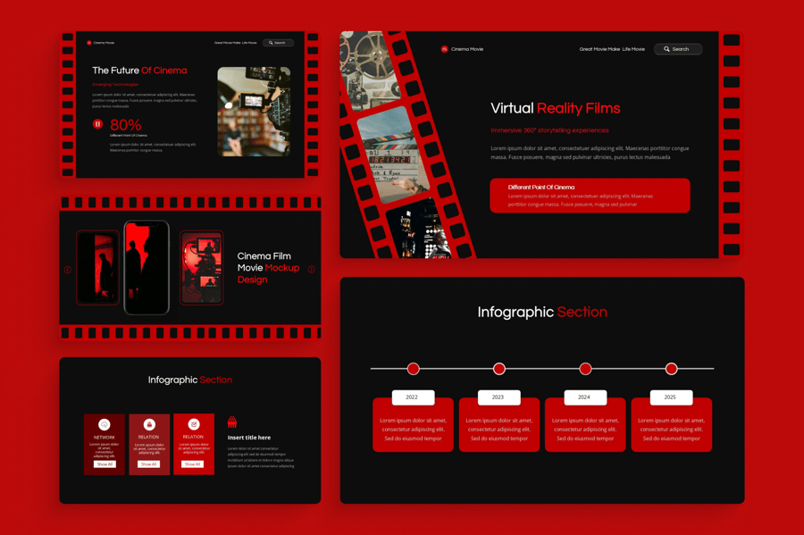 电影介绍PPT模板 (PPTX)