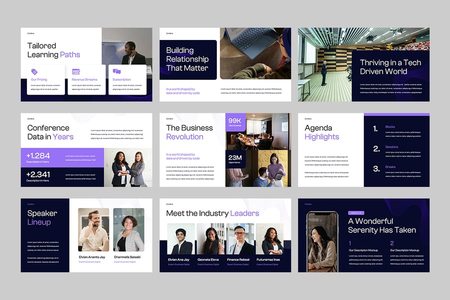 数字会议PPT模板 (PPTX)