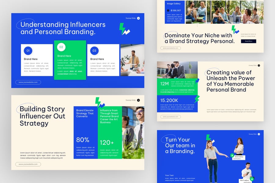 影响者和个人品牌策略PPT模板 (PPTX)