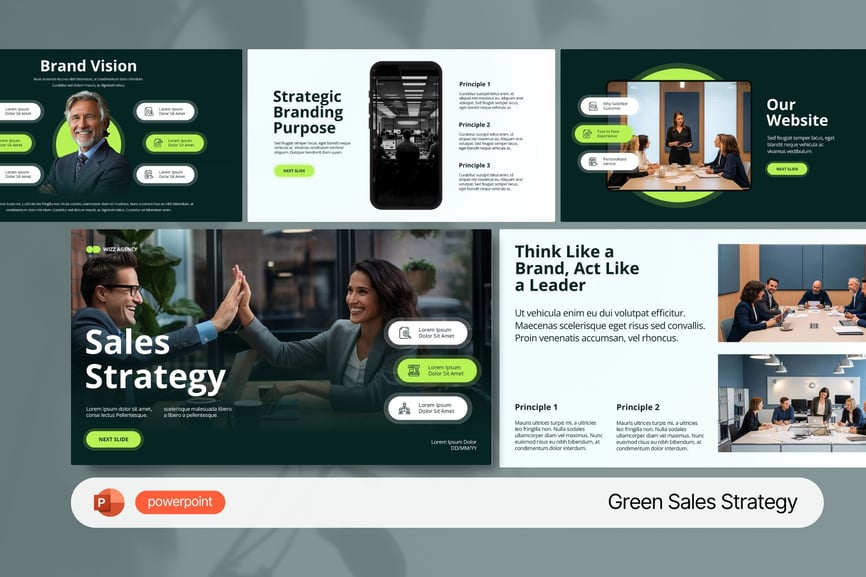 绿色销售策略PPT模板 (PPTX)