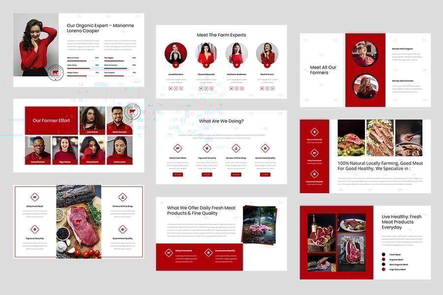 屠夫和肉类农场PPT模板 (PPTX)