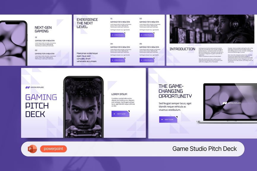 游戏工作室PPT模板 (PPTX)