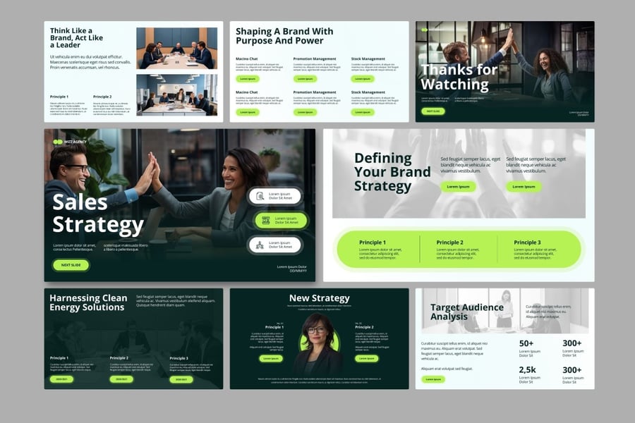 绿色销售策略PPT模板 (PPTX)