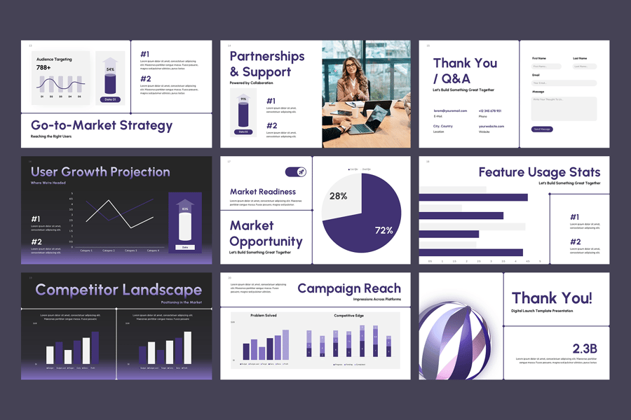 数字发布PPT模板 (PPTX)