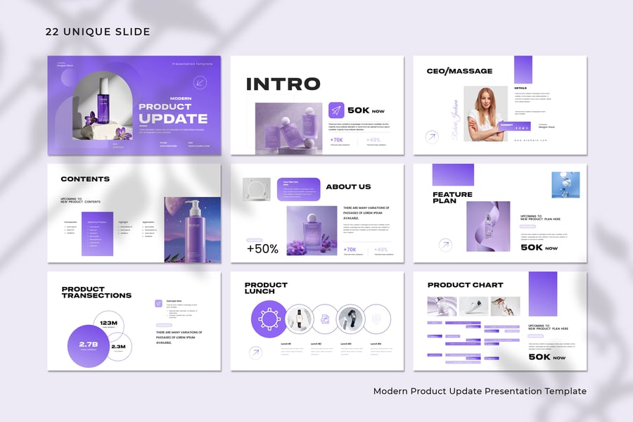 现代产品更新演示PPT模板 (PPTX)
