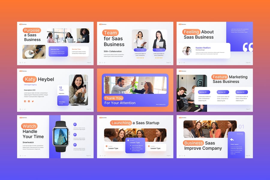 SaaS业务PPT模板 (PPTX)