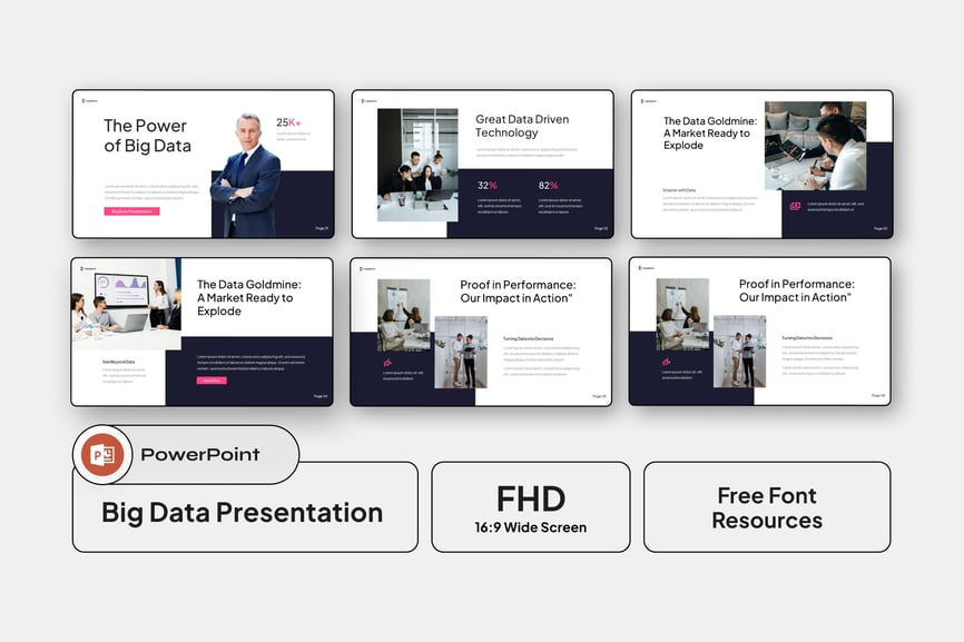 大数据分析PPT模板 (PPTX)