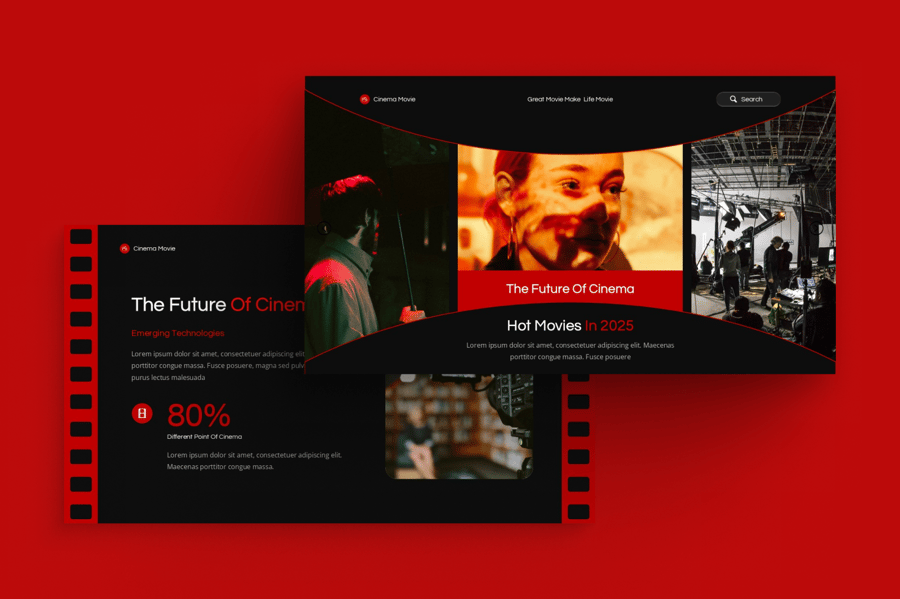 电影介绍PPT模板 (PPTX)