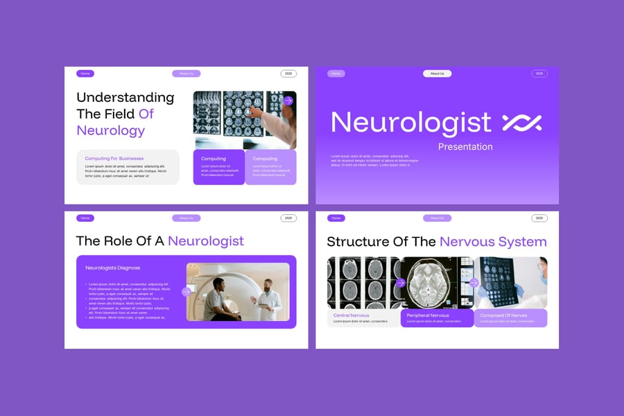 神经科医生PPT模板 (PPTX)